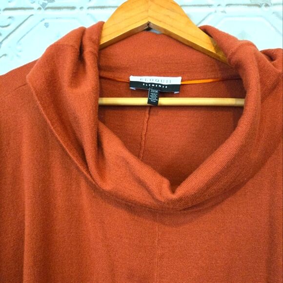 Eloquii Elements Sweaters Mock Neck Tunic Sweater Plus Sz 22/24 Rust Orange - Picture 4 of 13
